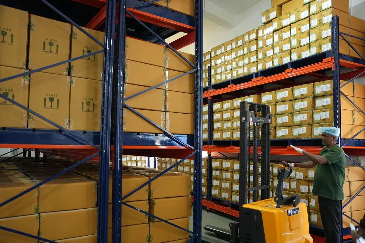 Finished goods racking and order picking at Lux